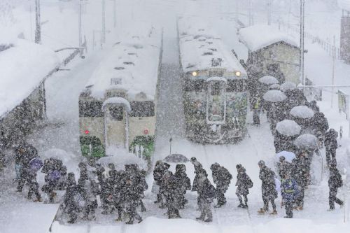 寒波襲来 只見線 その11 通学列車
