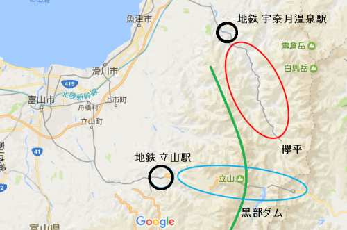 アルペンルートとトロッコ電車の違い~場所編~