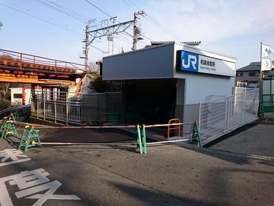 和泉鳥取駅バリアフリー化工事の様子(2017.3.24)