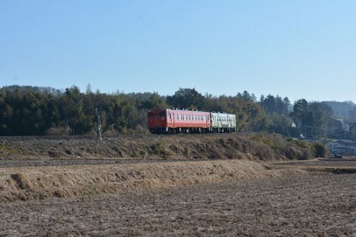 2月26日撮影 烏山線 キハ40 その6 小塙駅にてラスト撮影