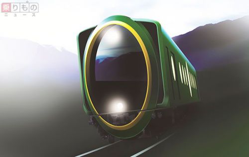 「楕円」が特徴の新観光用車両、2018年春デビュー 叡山電鉄