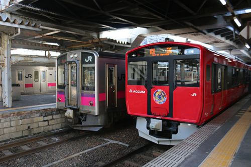 電車から蓄電池運転へ変身@追分駅