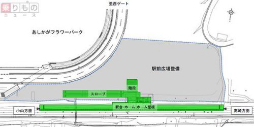 JR両毛線の足利~富田間で新駅着工へ 「あしかがフラワーパーク」近く
