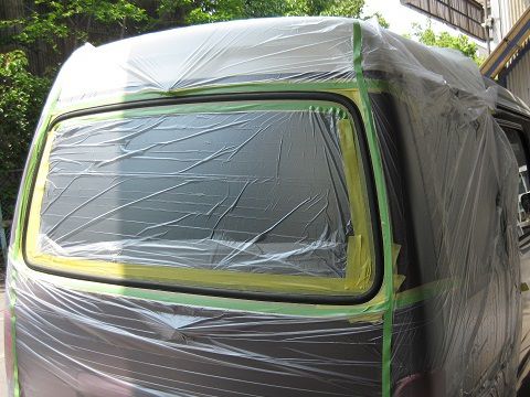 自家用車に阪急マルーンを塗装する(窓枠編-2)