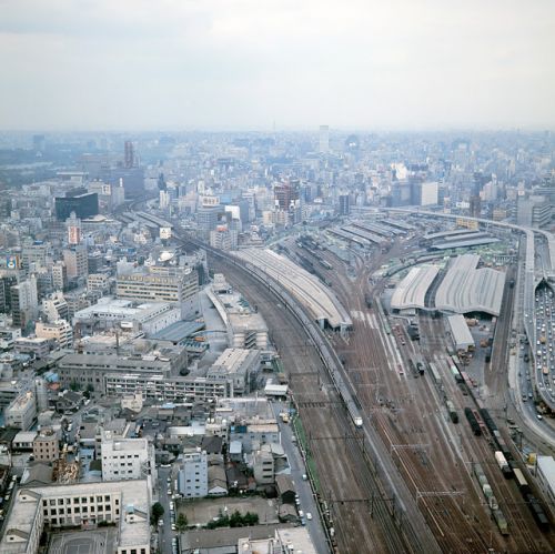 超高層から見た0系新幹線 1971.10.9