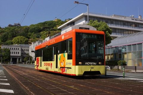 伊予鉄道市内線での撮影記録(市役所前・大手町ダイヤモンドクロッシング)