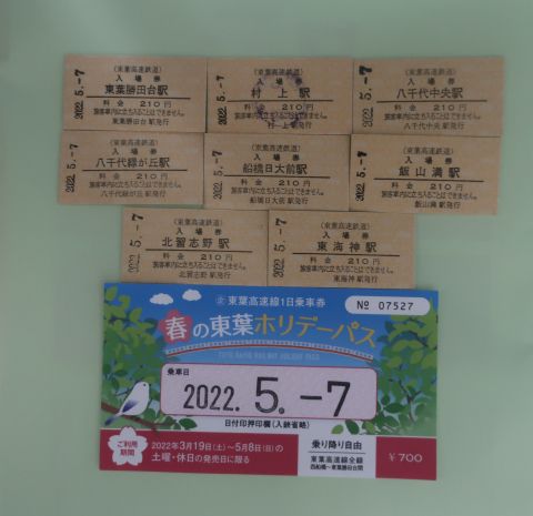 東葉高速鉄道硬券入場券コンプリート