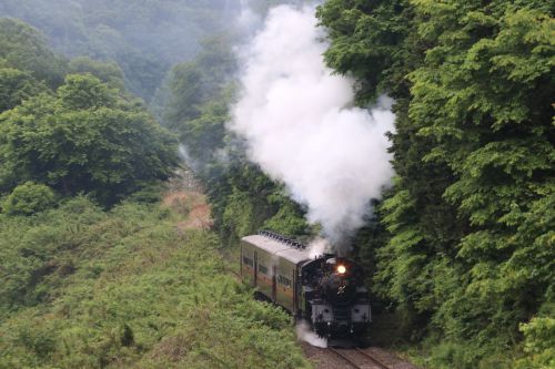 分水嶺を登る白煙 - 2022年・真岡鉄道 -