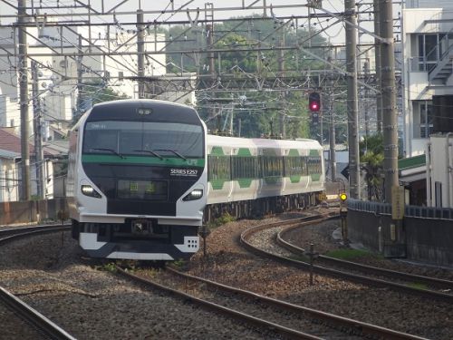 連休中の臨時列車、連休明けの集約臨に活躍するE257系5000,5500番台 part7 西国分寺駅 中線に入線