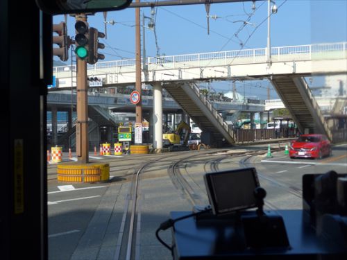 九州駅巡り22冬-総仕上げ編(46) 長崎電気軌道本線 浦上車庫停留場 ~路面電車の車両基地と3面ホーム~