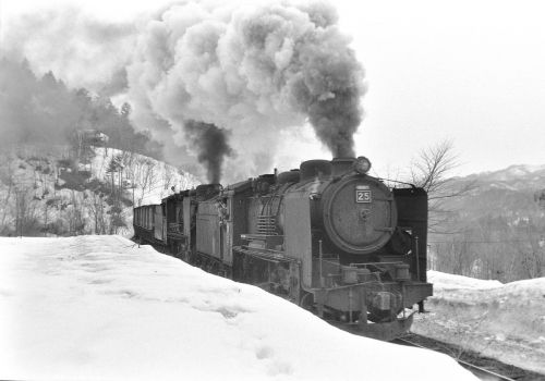 夕張鉄道 さよなら撮影会の錦沢で96重連を撮る(2)