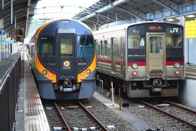 世界初のDMVの鉄道モードチェンジを見ました