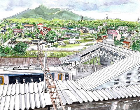小淵沢駅より八ヶ岳を望む