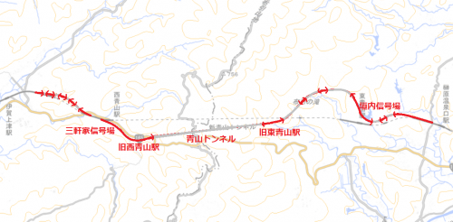 近畿日本鉄道大阪線旧線(三軒家信号場~谷奥トンネル西口)