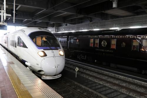 特急かもめで、長崎本線を快走中