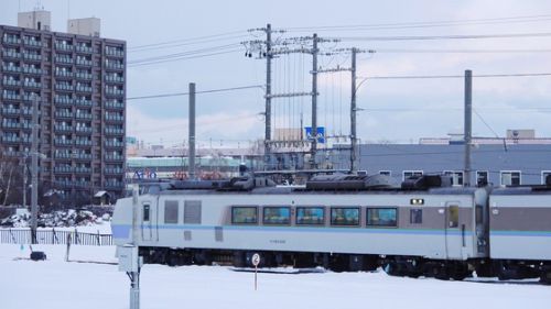 今朝は苗穂駅と白石駅で