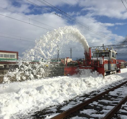 津軽大沢駅構内 除雪作業 2018/01/06