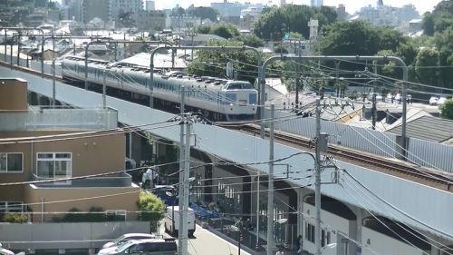 【引退車両】国鉄189系M50編成あずさ色 東小金井駅を通過