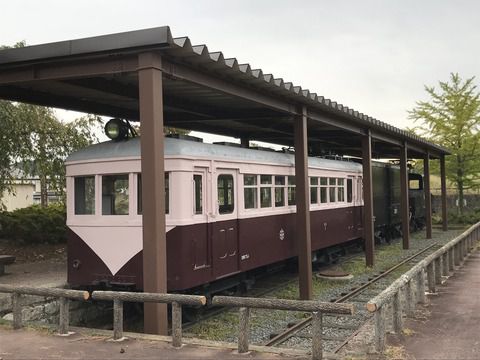 【高畠】山形交通モハ1+ワム201+ED1 旧高畠駅跡