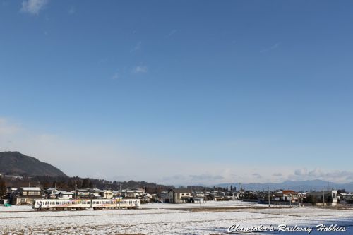 《鉄道写真》(アルピコ交通上高地線)雪が残る沿線