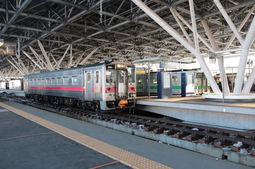旭川駅構内にて。
