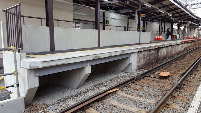 京阪膳所駅 ホームが延長(改良)されました