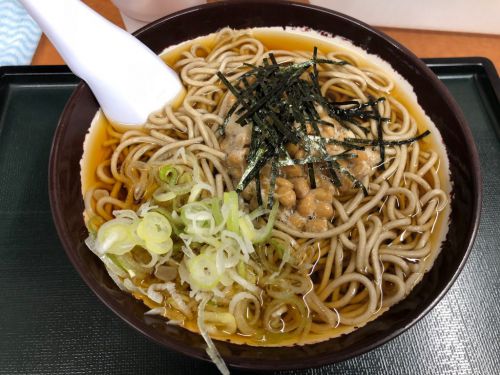 水戸駅 納豆そば ご当地駅そばを4分!でササッと味わい次の列車に乗車!あの香りたまらん