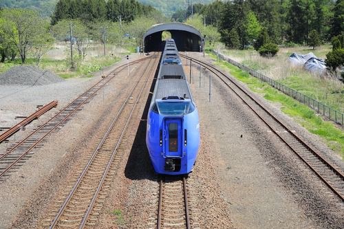待避される特急おおぞら・キハ283系気動車