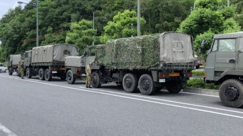 道の駅で自衛隊車両に出くわしたよ!