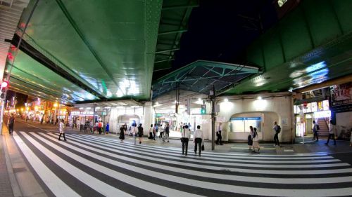【4K】総武線大久保駅から山手線新大久保駅へ