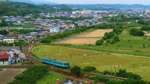 西笠田で俯瞰!105系電車!