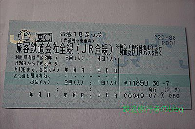 青春18きっぷ(平成30年夏季版)を購入