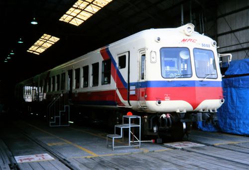 松本電気鉄道上高地線 新村車庫 1997.8.30