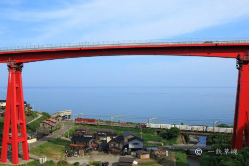青海川駅付近を俯瞰