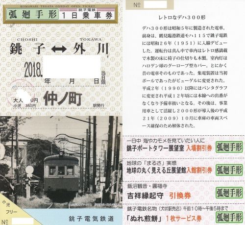 銚子電鉄弧廻手形(2018年)