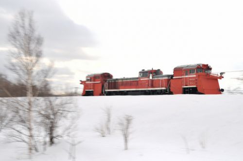 宗谷ラッセル雪372レ(2018/2/23-24旧下中川駅付近)