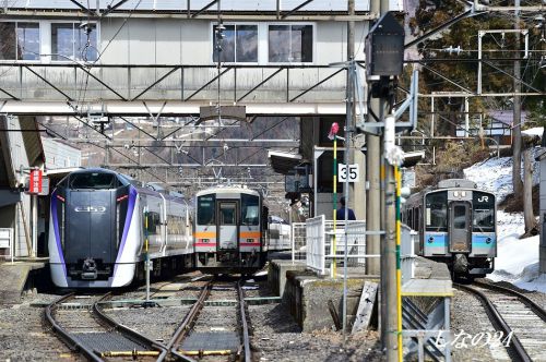 ダイヤ改正後の南小谷駅