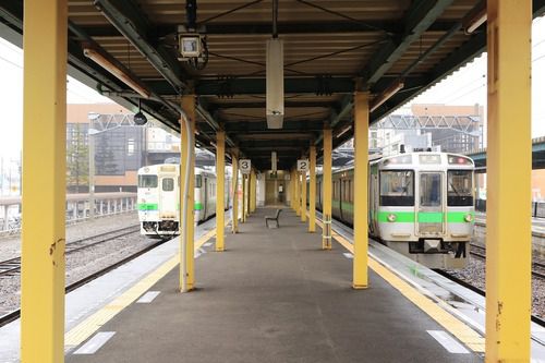 石狩当別駅にて。