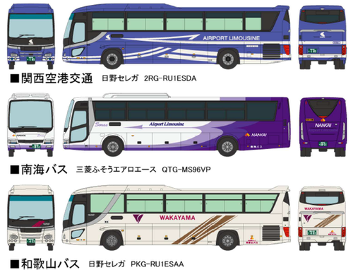 【トミーテック】「ザ・バスコレクション」で関西国際空港バスセット発売を発表。関西空港交通・南海バス・和歌山バスの3両がセット(2019年8月発売予定)