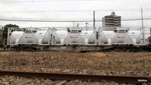 5/29　倉賀野駅前にて貨物列車観察　その3　～4074レ編成のタンクコンテナ～