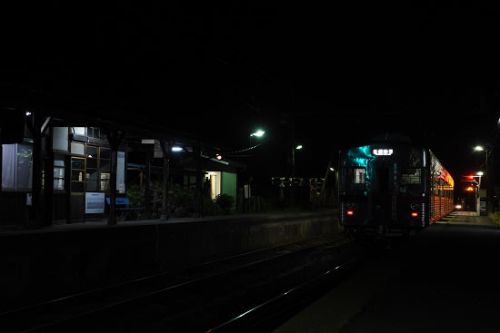6月6日撮影　長野電鉄は信濃竹原駅にてバルブ撮影