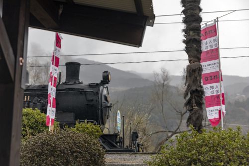 雨の抜里駅(大井川鐵道)