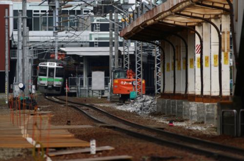 ホームの解体が進む旧苗穂駅 2019/07/26