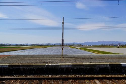 光珠内駅と田んぼ