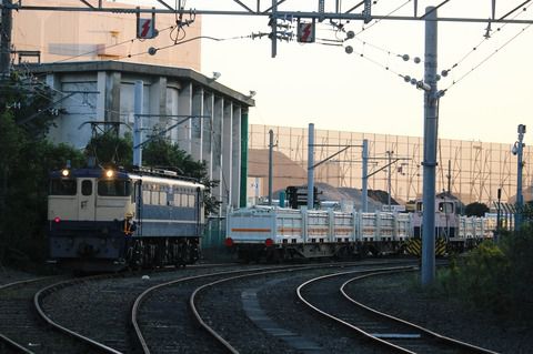 鶴見線 123-4(扇町駅 EF65 2101 入換え)