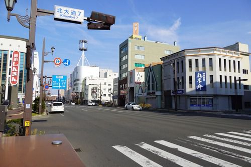 遠くに見る釧路駅