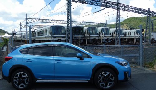 スバルXVと鉄道車両を一緒に撮ってみる(2) 関西・北陸 JR西日本、叡電など