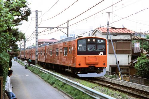 青梅線の クモハ40 と 青梅鉄道公園 1998.5.4