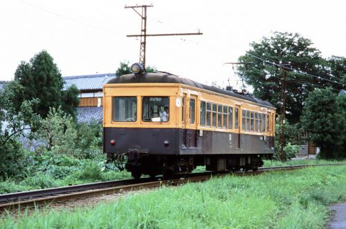 雨上がりの 蒲原鉄道 五泉 1998.8.28