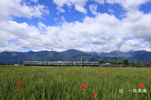 南豊科駅前のパノラマ